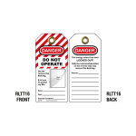 Self Laminating Photo ID Tag 6" x 3"  with Inscription "Danger Do Not Operate OSHA" image