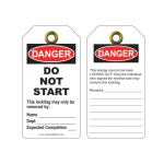 ToughTag 75X160mm, Danger - Do Not Start Tuff Tags (Pack Of 10) image