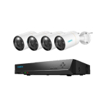 12MP PoE Surveillance Kit with Smart Detection & Spotlights, 4x18m cables