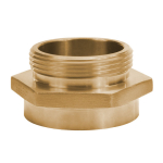 1-1/2 in FNPT x 1 in MNPT Brass Female x Male Hex Nipple Adapter Fitting image