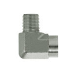 1-1/2 in T1 (NPTF) and 1-1/2 in T2 (NPTF) Carbon Steel 90 Degree Female NPTF X Male NPTF Pipe Adapter Fitting image