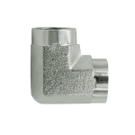 2 in T1 (NPTF) and 2 in T2 (NPTF) Carbon Steel Female NPTF X 90 Degree Female NPTF Pipe Adapter Fitting image