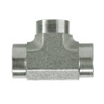1-1/2 in T1 (NPTF) and 1-1/2 in T2 (NPTF) Carbon Steel Female NPTF Pipe Tee Fitting image