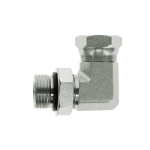 1 7/8 in T1 (ORB) Plated Steel 90 Degree Male O-Ring x Female Swivel NPSM Adapter Fitting image