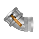 2 in Size Aluminum Type DA Female Coupler x Male Adapter 45 Degree Elbow Cam and Groove Coupling image