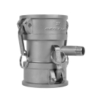 3 x 3 x 1/2 in Size 316 Stainless Steel Type DD- Female x Female Spool Coupler Cam and Groove Coupling with Pipe Tap image