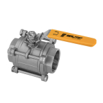 1 in Size 316 Stainless Steel Full Bore 3 Piece 1000 WOG/CWP PTFE Seat Locking Handle Ball Valve image