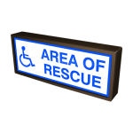 SBLF718W-915B/120-277VAC "AREA OF RESCUE w/Handicap Symbol" Indoor LED Backlit Sign image