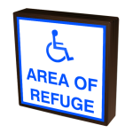 SBLF1212W-A356B/120-277VAC "Area of Refuge w/Handicap Symbol" Indoor LED Backlit Sign image