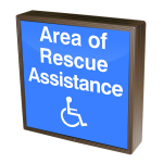SBLF1212W-A174B/120-277VAC "Area of Rescue Assistance w/Handicap Symbol" Indoor LED Backlit Sign image