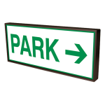 PHXF1442W-I320G/120-277VAC "PARK w/Right Arrow" Outdoor LED Backlit Sign image