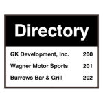 PHXF1418W-K476/120-277VAC "Directory GK Development, Inc. 200 Wagner Motor Sports 201 Burrows Bar & Grill 202" Outdoor LED Backlit Sign image