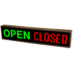 PHX734GR-100/12-24VDC "OPEN | CLOSED" Outdoor Blank-out LED Backlit Sign image