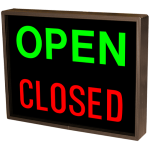 PHX1418GR-100/12-24VDC "OPEN | CLOSED" Outdoor Blank-out LED Backlit Sign image