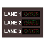 LPS2940GRGRGR-03-M313/120-277VAC "LANE 1-3 | OPEN | CLOSED" LED Panel Sign image