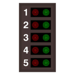LPS4524GR-05-M654/120-277VAC "1-5 | Indicator Dots, Double, Horizontal, 4 in dia, Red-Green" LED Panel Sign image