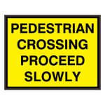 PHXF1418W-N382K/120-277VAC "PEDESTRIAN CROSSING PROCEED SLOWLY" Outdoor LED Backlit Sign image