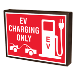 PHXF1218W-O878R/120-277VAC "EV CHARGING ONLY w/ Tow symbol and EV Symbol" Outdoor LED Backlit Sign image