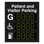S-SA4740GR-03-P277/120-277VAC "Smart Sign Patient and Visitor Parking G Handicap Symbol EV Symbol | 4-Digit Seven Segment w/ FULL" Space Available Sign image