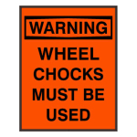 PHXF1814W-P448CK/120-277VAC "WARNING WHEEL CHOCKS MUST BE USED" Outdoor LED Backlit Sign image