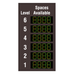 S-SA5642GR-06-P628/120-277VAC "Smart Sign Spaces Available Level 6-1 | 4-Digit Seven Segment w/ FULL" Space Available Sign image