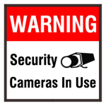 PHXF1212W-P774RK/120-277VAC "WARNING Security Cameras In Use w/Camera Symbol" Outdoor LED Backlit Sign image