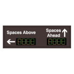 S-SA2060GR-02-Q565/120-277VAC "Smart Sign Spaces Above w/ Left Arrow | 4-Digit Seven Segment w/ FULL | Spaces Ahead w/ Up Arrow | 4-Digit Seven Segment w/ FULL" Space Available Sign image