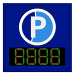 S-SA3131GR-01-Q566/120-277VAC "Smart Sign Parking Icon | 4-Digit Seven Segment w/ FULL" Space Available Sign image