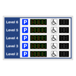 S-SA4673GRW-Q704/120-277VAC "Smart Sign Level 6-2 Parking P ADA Symbol | 4-Digit Seven Segment w/ FULL | 2-Digit Seven Segment" Space Available Sign image