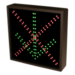 Outdoor Blank-Out LED Direct-View Traffic Sign with X and Down Arrow Display image