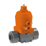 1" KYNAR PVDF/PTFE OEM Diaphragm Valve Actuated - Normally Closed - Molded Spigot (32mm)