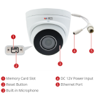 ACTi Z87 4MP Outdoor Zoom Dome Camera with D/N, Adaptive IR, Superior WDR, SLLS, 4.3x Zoom Lens, Built-in Microphone