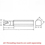 Aloris ATB-5L Series ATB Internal Threading Bar Left Hand, 14"
