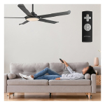 Altitude 131L60MBK Arlette 60" Indoor Fan with Light Kit and Remote Control, Matte Black