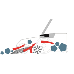 Bissell BigGreen Commercial BG-497 38" Deluxe Triple Brush Push Power Sweeper, 13.2 Gallon Debris Container, Brush Height Adjustment