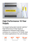 LabelTac LT303HP High Performance 10-Year Label Tape 3"x150', Black