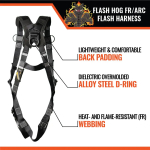 Malta Dynamics B5002 FlashHog Arc Flash Full Body Harness with Sternal D-Ring, 2XL