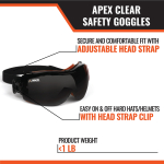 Malta Dynamics SG1310 APEX Tinted Safety Goggles