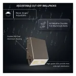 Medinah Power ACW-30T60W-3CCT-DV2-PC-BZ ACW Series Cut-Off Adjustable Wall Pack, Wattage and CCT Selectable, 30 / 40 / 50 / 60W