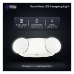 Medinah Power DH-EL-RD-WH Dual Head Emergency Light, Round