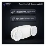 Medinah Power DH-EL-RD-WH Dual Head Emergency Light, Round