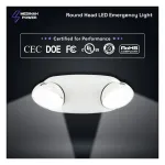Medinah Power DH-EL-RD-WH Dual Head Emergency Light, Round