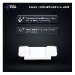 Medinah Power DH-EL-SQ-WH Dual Head Emergency Light, Square