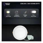 Medinah Power DLR8-18W-5CCT-DV1-W-F-WH DLR Series Canless J-Box Downlight, 8", Wet Location