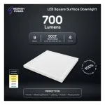 Medinah Power DLS4-9W-CCT-DV1-NA-F-WH Square Downlights, 4", 9W, 5 CCT Selectable