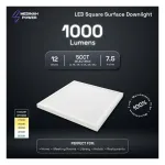 Medinah Power DLS7-12W-CCT-DV1-NA-F-WH Square Downlights, 7", 12W, 5 CCT Selectable