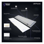 Medinah Power DPS-14-U-P-S-ET-4 LED Backlit Panel, 1 x 4, 3 CCT Selectable with 12V AUX