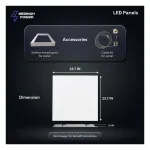 Medinah Power DPS-22-U-P-15T35-5CCT LED Backlit Panel, 2' x 2', 5 Wattage and 5 CCT Selectable