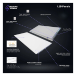 Medinah Power DPS-24-U-P-S-ET-4 LED Backlit Panel, 2' x 4', 3 CCT Selectable, with 12V AUX