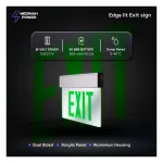 Medinah Power EDGE-ES-02 LED EDGE-Lit "Exit" Sign, Green on White